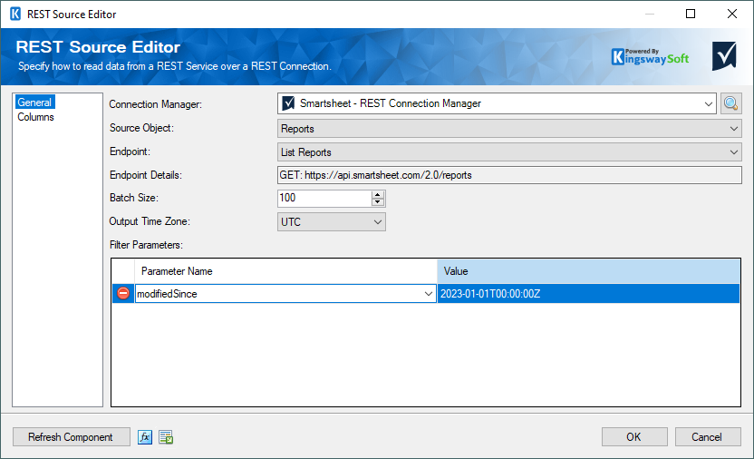 SSIS Smartsheet REST Source